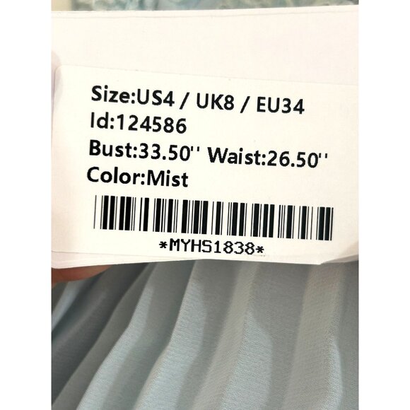 JJ’s House Cocktail Dress 4 Blue Green Lace Chiffon Pleats Sleeveless Party NWT - Picture 6 of 16